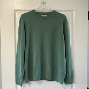 Everlane Cashmere Sweater/ Crew Neck/ Green/womens Large / Minimalist/Preppy